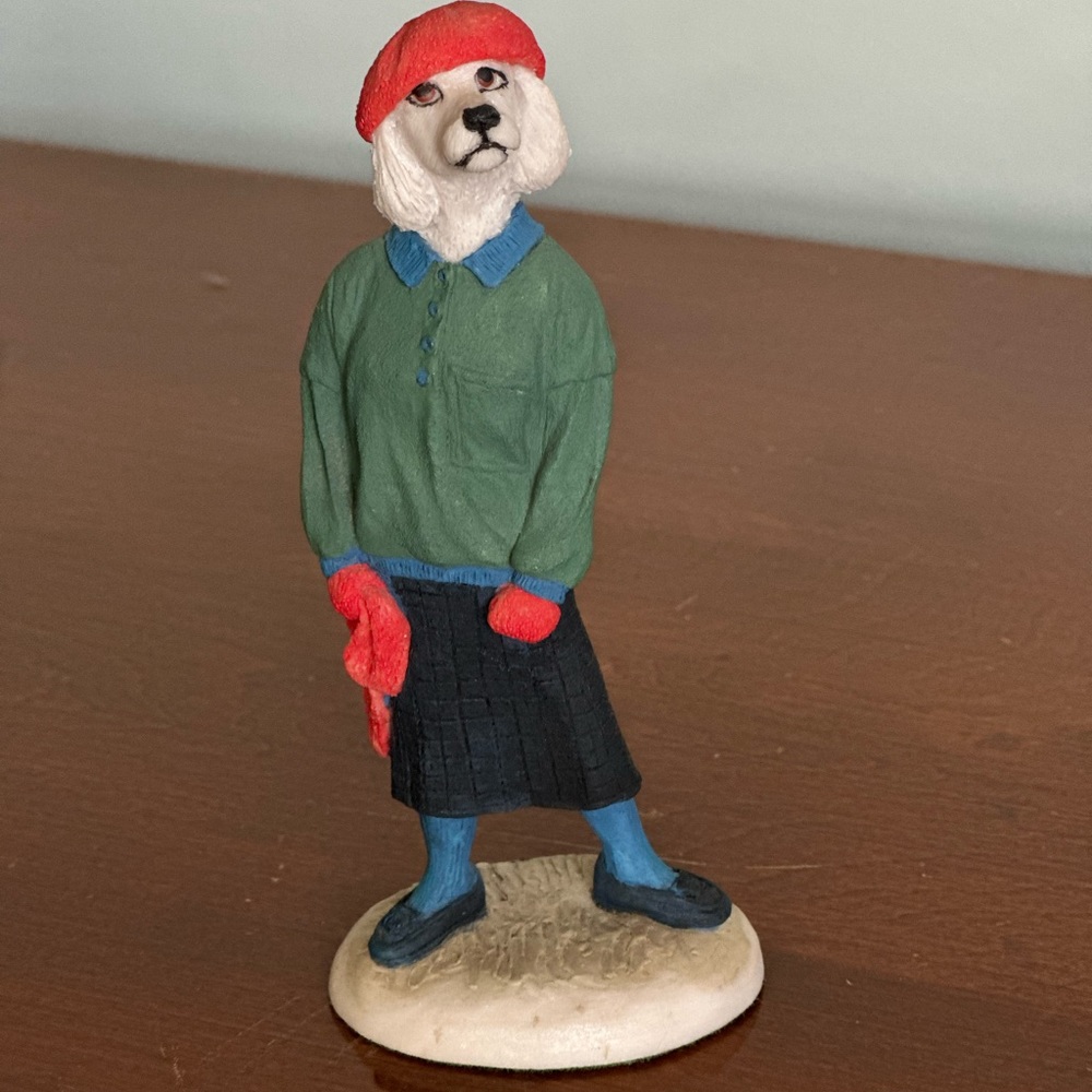 Vintage Robert Harrop Doggie People French Poodle Lady Green Collectible